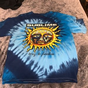 Large Sublime Teeshirt, Dark and light blue Tiedye